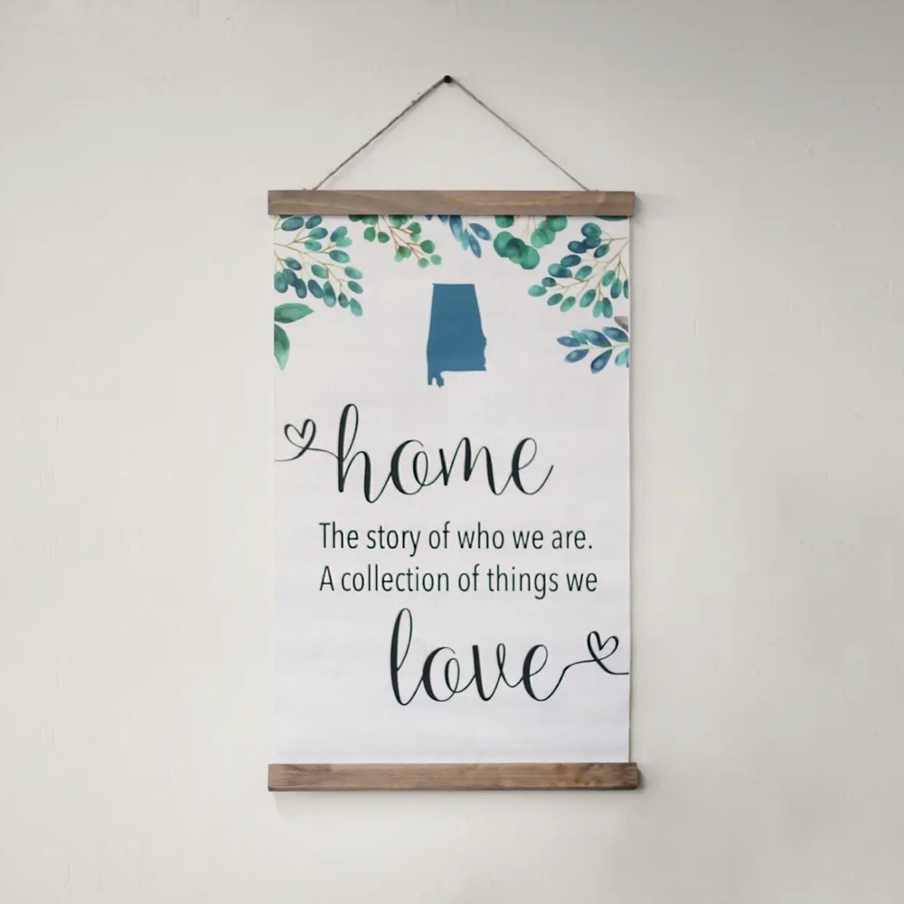 Alabama Home Love Wall Hanging - Blue and Green